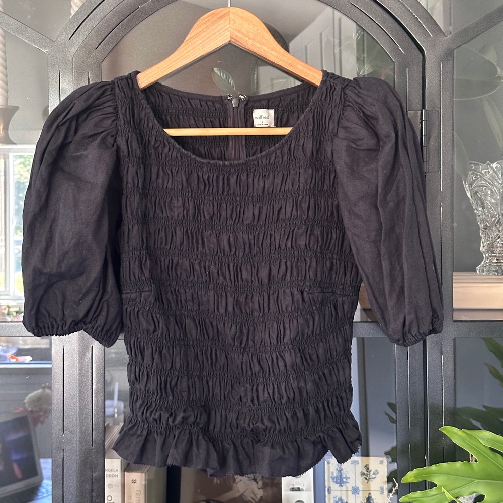 Wilfred Black Smocked Top